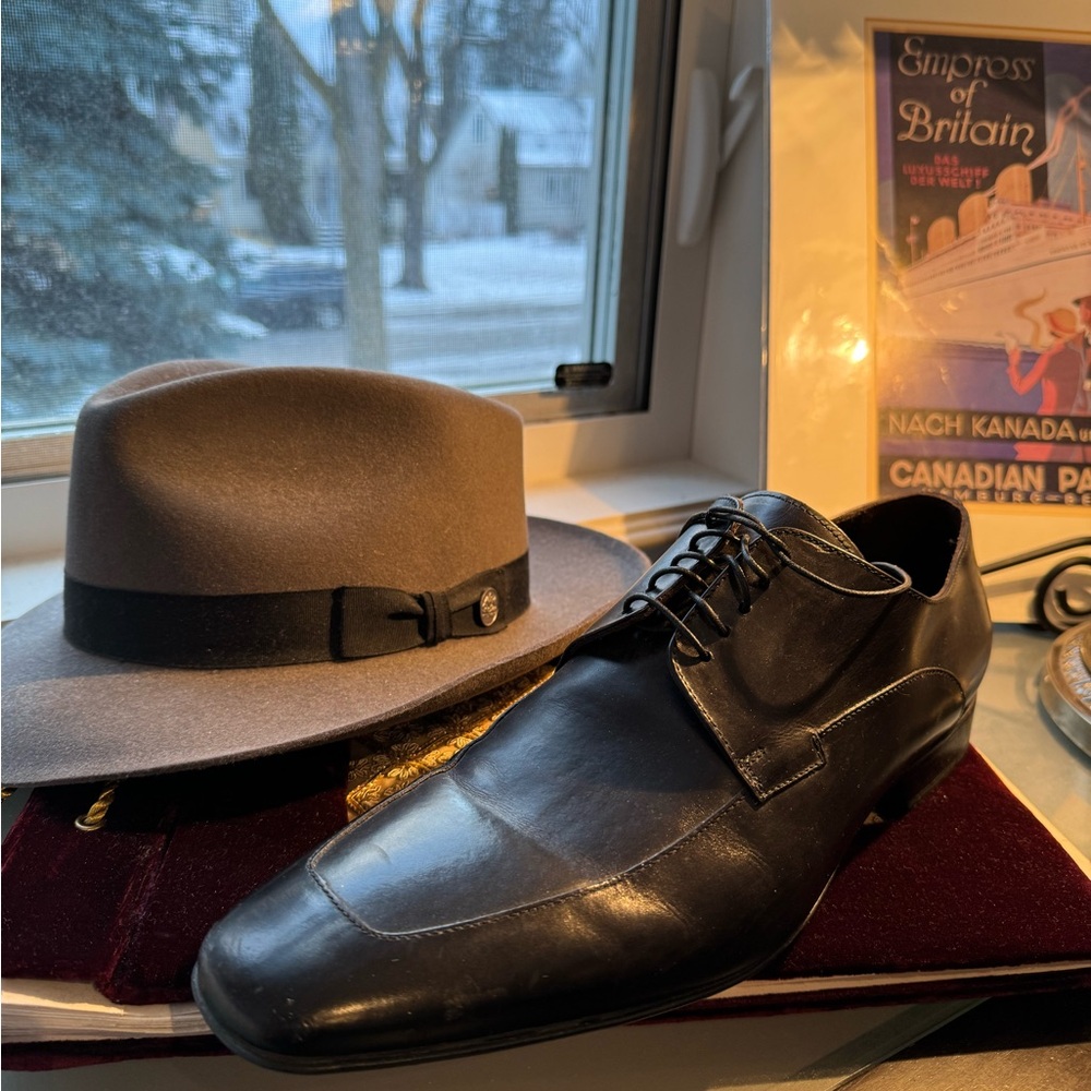 New Black Leather Elegant Laceup Dress Shoes for Men